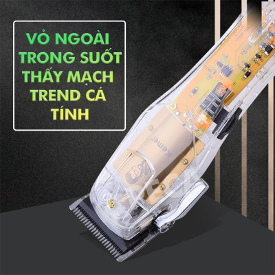 Tông đơ cắt tóc chuyên nghiệp Kemei KM-NG203 phiên bản trend thấy mạch cá tính sạc nhanh USB công suất mạnh có thể dùng cạo tóc phù hợp sử dụng salon tiệm tóc, barber shop
