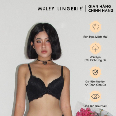 Áo Ngực Nâng Ngực Ren Nữ Mút Dày 4cm Active Miley Lingerie - Đen BRL01001