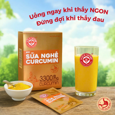 Sữa nghệ Honimore 3300mg Curcumin hộp 288g | 16 gói | Dành cho người dạ dày | Phụ nữ sau sinh | Tăng cường miễn dịch | Da sáng mịn