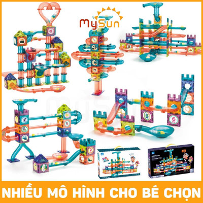 Đồ chơi cầu trượt xếp hình thả bi lăn ánh sáng vật lý cho bé phát triển tư duy trí tuệ MySun