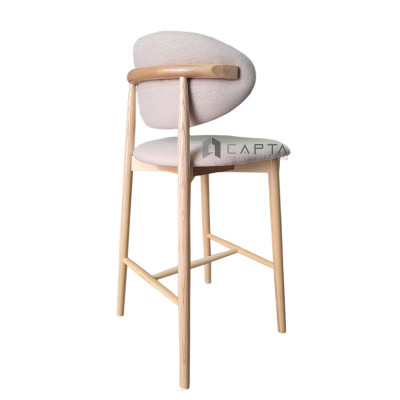 Ghế quầy bar nệm dày chân gỗ cao cấp CB LEO-75F Nội thất Capta