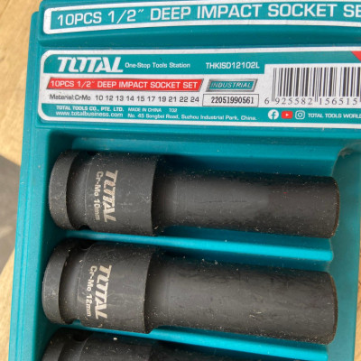 BỘ 10 ĐẦU TUÝP DEEP IMPACT DR 1/2 INCH TOTAL THKISD12102L - HÀNG CHÍNH HÃNG