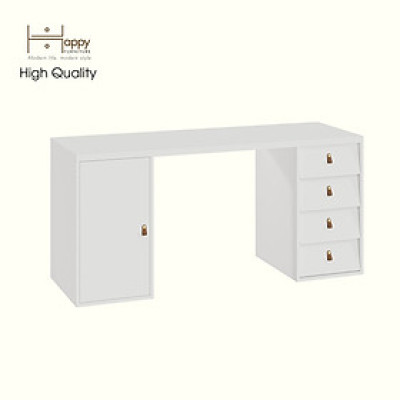 HAPPY FURNITURE , Bàn làm việc 1 cửa mở 4 ngăn kéo - CALYN , BAN_154 , 160cm x 55cm x 75cm DxRxC