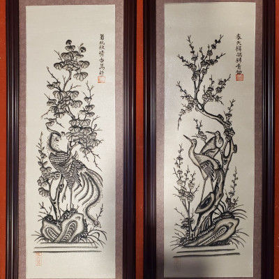 Tranh dân gian Đông Hồ-TÙNG CÚC HỒNG MAI