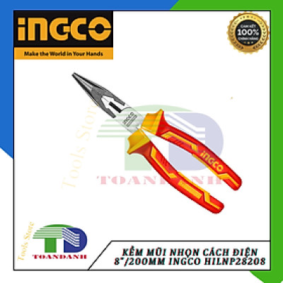 Kềm mũi nhọn  cách điện  8"/200mm ingco HILNP28208