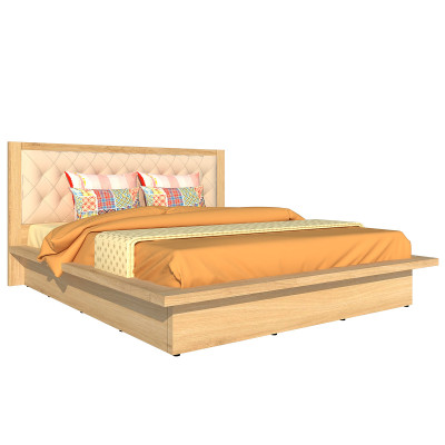 Giường ngủ cao cấp Tundo màu vàng sồi 160cm x 200cm