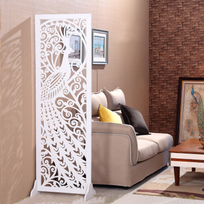 Vách bình phong con công 4 tấm 