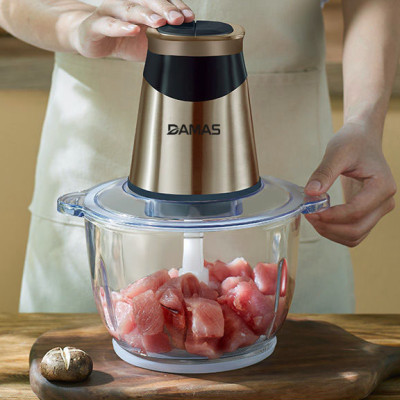Máy Xay Thịt Đa Năng 2 Lưỡi Dao Xay Damas KF260 - Thiết Kế Cối Thủy Tinh Chịu Lực Cao Cấp - Động Cơ Đồng Nguyên Chất Giúp Máy Hoạt Động Bền Bỉ - Dung Tích Lớn 2,2 Lít - Hàng Nhập Khẩu 