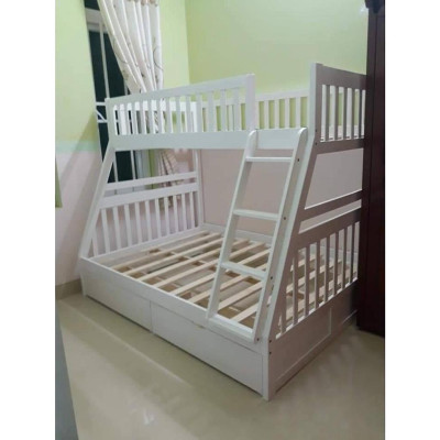 Giường 2 Tầng Bình Long Gỗ Tự Nhiên 1m4-1m - Trắng