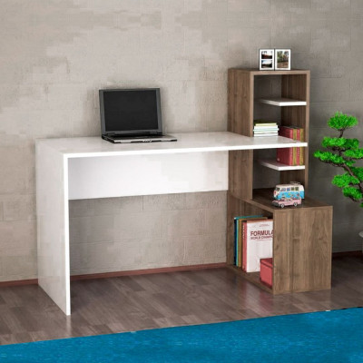 Bàn làm việc kèm tủ tại nhà bằng gỗ SMLIFE Dickenson