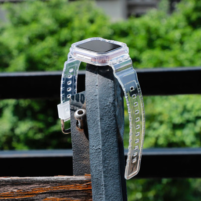 Ốp Case bảo vệ tích hợp dây đeo Trong Suốt cho Apple Watch Series 10 Size 42mm/46mm - Hàng Chính Hãng