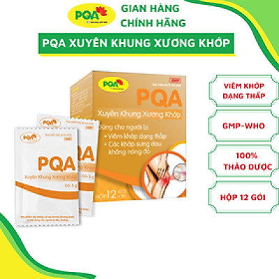 PQA Xuyên Khung Xương Khớp là dược phẩm thảo dược cho người bị viêm khớp dạng thấp, đau nhức xương khớp, cử động khó khăn, các khớp sưng đau hỗ trợ hạn chế đau nhức, giảm các triệu chứng của viêm khớp