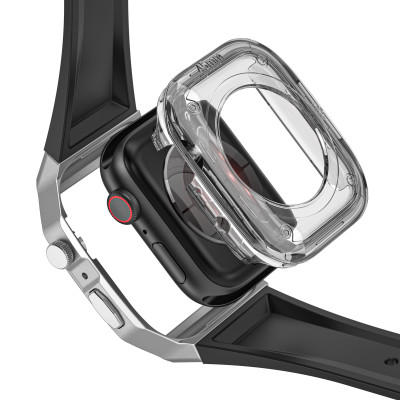 Ốp Case tích hợp dây đeo Vỏ Kim Loại bảo vệ cho Apple Watch Series 4/5/6/SE/7/8/9/SE2 Size 44mm/45mm - Hàng Nhập Khẩu