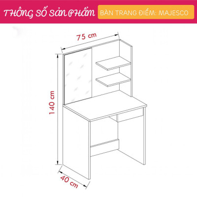 Bàn trang điểm gương đèn sang trọng SMLIFE Majesco