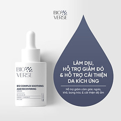 Serum B12 làm dịu kích ứng & phục hồi giảm đỏ  B12 Complex Soothing and Recovering Bioverse 30ml