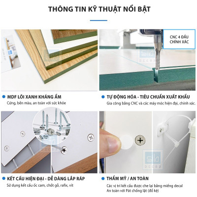 Tủ Gỗ Phối Cánh Kính Hiệu Đại Thương Hiệu SIB Decor KS602