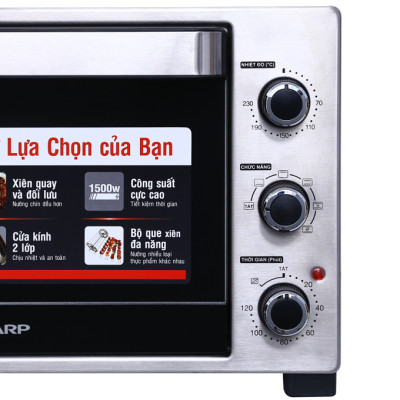 Lò nướng Sharp EO-A323RCSV-ST 32 lít , công suất 1500W - Nướng xiên quay - Hàng chính hãng