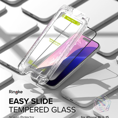 Bộ 2 Miếng Dán Cường Lực RINGKE Easy Slide Tempered Glass cho iPhone 16/ 15/ iPhone 16 Plus/ 15 Plus/ 16 Pro/ 16 ProMax_ Hàng chính hãng