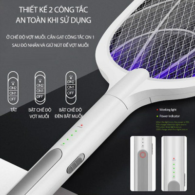 Vợt Muỗi Thông Minh Tự Động Bắt Muỗi Đa Năng 2 Trong 1 Tích Hợp Đèn Led Mã WD947 Loại Tốt, Hàng Chính Hãng