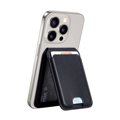 Ví da đựng Card từ tính WiWU Mag Wallet Pro ATM Visa tích hợp giá đỡ đa năng Card Holder cho iPhone 16 15 14 13 12 S22 S23 S24 Z FLlip Fold - Hàng nhập khẩu