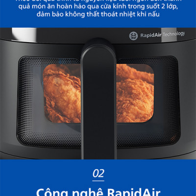 Nồi Chiên Không Dầu Philips 4.2 lít NA220/00 - Hàng Chính Hãng