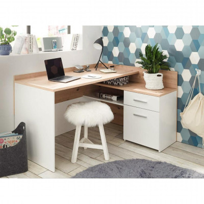 Bàn máy tính chữ L kết hợp tủ lưu trữ  SMLIFE Dexter
