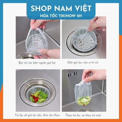 Set 100 Túi Lưới Lọc Rác Bồn Rửa Chén