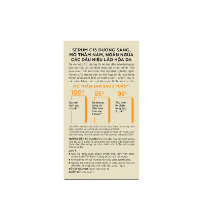 Serum C15 dưỡng sáng mờ thâm, ngăn ngừa lõa hóa Acnes Lab C15 Serum 15ml