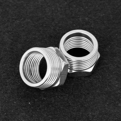 Com bo 2 Nối 2 đầu ren - Ren ngoài 27 ren trong 21 Inox