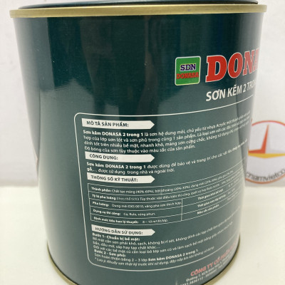 Sơn Sắt Kẽm Donasa  2 trong 1 màu DAF 3260 Xingfa xám _ 800ml