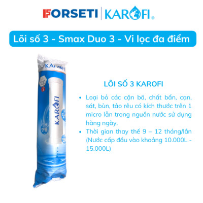 Bộ 3 Lõi lọc nước số 1,2,3 hàng chính hãng Karofi
