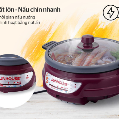 Nồi lẩu điện Sunhouse SH535L 3.5L- Hàng chính hãng