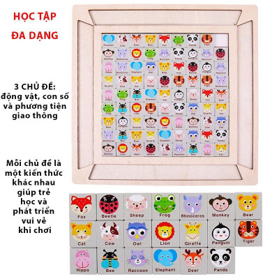 Đồ Chơi Gỗ Xếp Hình Ghép Cặp PiKaChu Giúp Bé Phát Triển Tư Duy Nhanh Tay Nhanh Mắt