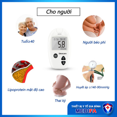Hộp 50 Que Thử Đường Huyết Sinocare Safe-Accu Kèm 50 Kim Chích Máu, Chuẩn Chính Hãng, Date Dài