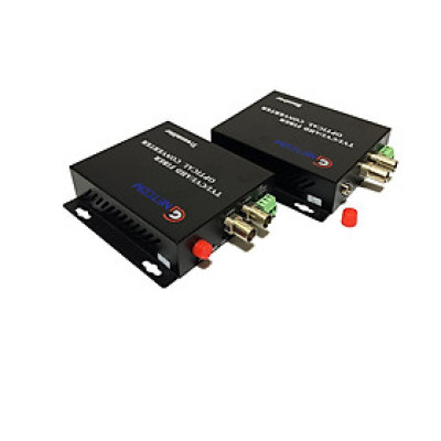 Bộ chuyển đổi video sang quang 2 kênh  GNETCOM HL-2V1D-20T/R-720P (2 thiết bị,2 adapter,cổng điều khiển) - Hàng Chính Hãng