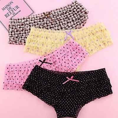 Combo 5 Quần Lót Nữ Ren Tầng Công Chúa Candy 303 – Set 5 Chiếc Thoáng Mát, Mềm Mại, Kiểu Dáng Dễ Thương