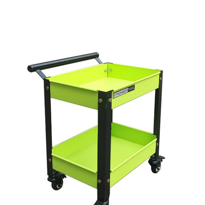 Xe đẩy dụng cụ mini 2 tầng có tay nắm thép sơn tĩnh điện