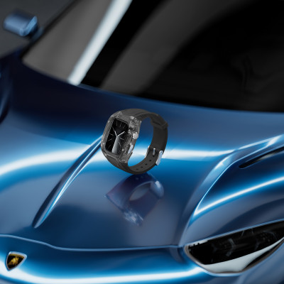 Ốp Case tích hợp dây đeo Lamborghini Style cho Apple Watch Series 10 Size 46mm - Hàng Chính Hãng