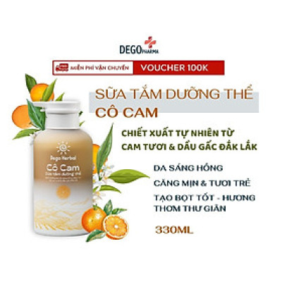 Sữa tắm cam trắng sáng da Dego Pharma- Dưỡng ẩm, mịn và sáng da, mùi thơm thư giãn, làm dịu da