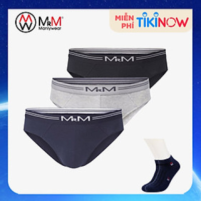 Combo 3 quần lót nam sợi cotton Organic mềm mịn thoáng mát co giãn 4 chiều MRM Manlywear (TẶNG Đôi Tất Nam Cao Cấp màu ngẫu nhiên)