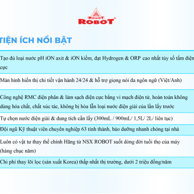 Máy Lọc Nước Điện Giải Ion Kiềm ROBOT IonPrince 910 - Hàng Chính Hãng