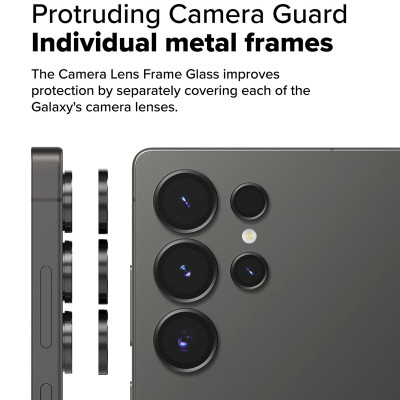 Dán camera Ringke Lens Frame Glass cho Samsung Galaxy S25 Ultra  chống trầy xước, kèm khung dán_ Hàng Chính Hãng
