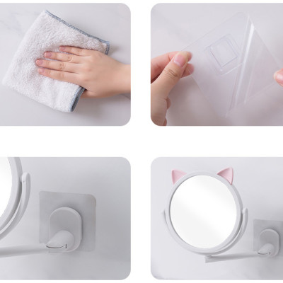 Gương Tròn Trang Điểm Tai Thỏ Dán Treo Tường 14.5cm - Hàng chính hãng