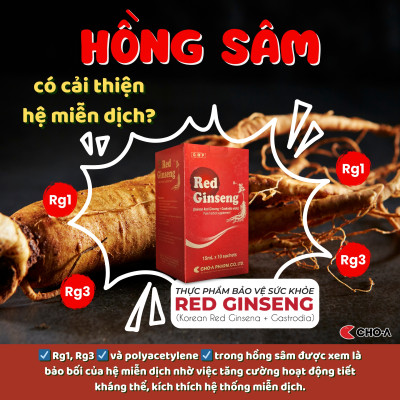 Combo 5 Gói Hồng Sâm Hàn Quốc Red Ginseng Hỗ Trợ Tăng Đề Kháng (5 Gói x 15ml)