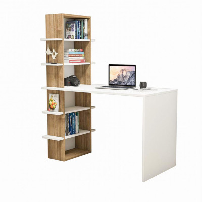 Bàn làm việc gỗ công nghiệp liền kệ để sách SMLIFE Dobby