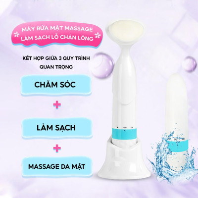 Máy rửa mặt kết hợp mát xa mặt Half Horse. Làm sạch sâu hơn và tăng cường tuần hoàn giúp da sáng đẹp tự nhiên