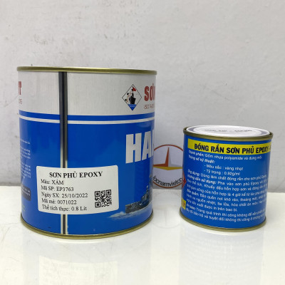 Sơn epoxy Hải Âu màu xám EP763 1L/Bộ