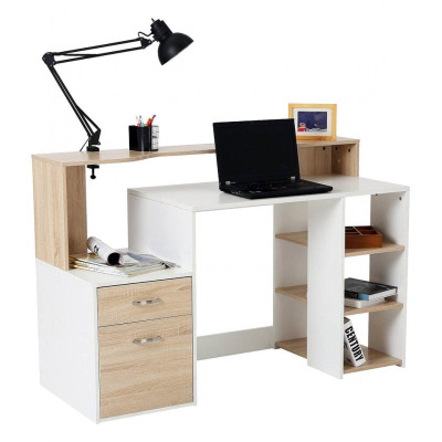 Bàn làm việc kèm tủ tại nhà thiết kế tiện dụng SMLIFE Dledum