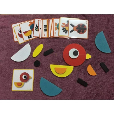 Đồ chơi thông minh bằng gỗ bộ ghép hình khối sáng tạo cho bé