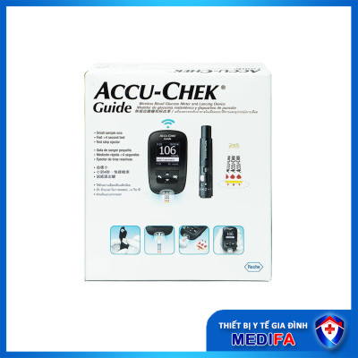 [TRỌN BỘ] Máy Đo Đường Huyết Accu-Chek Guide - Hàng Chính Hãng Kèm 25 Que Thử Và Trụ 6 Kim Chích Máu